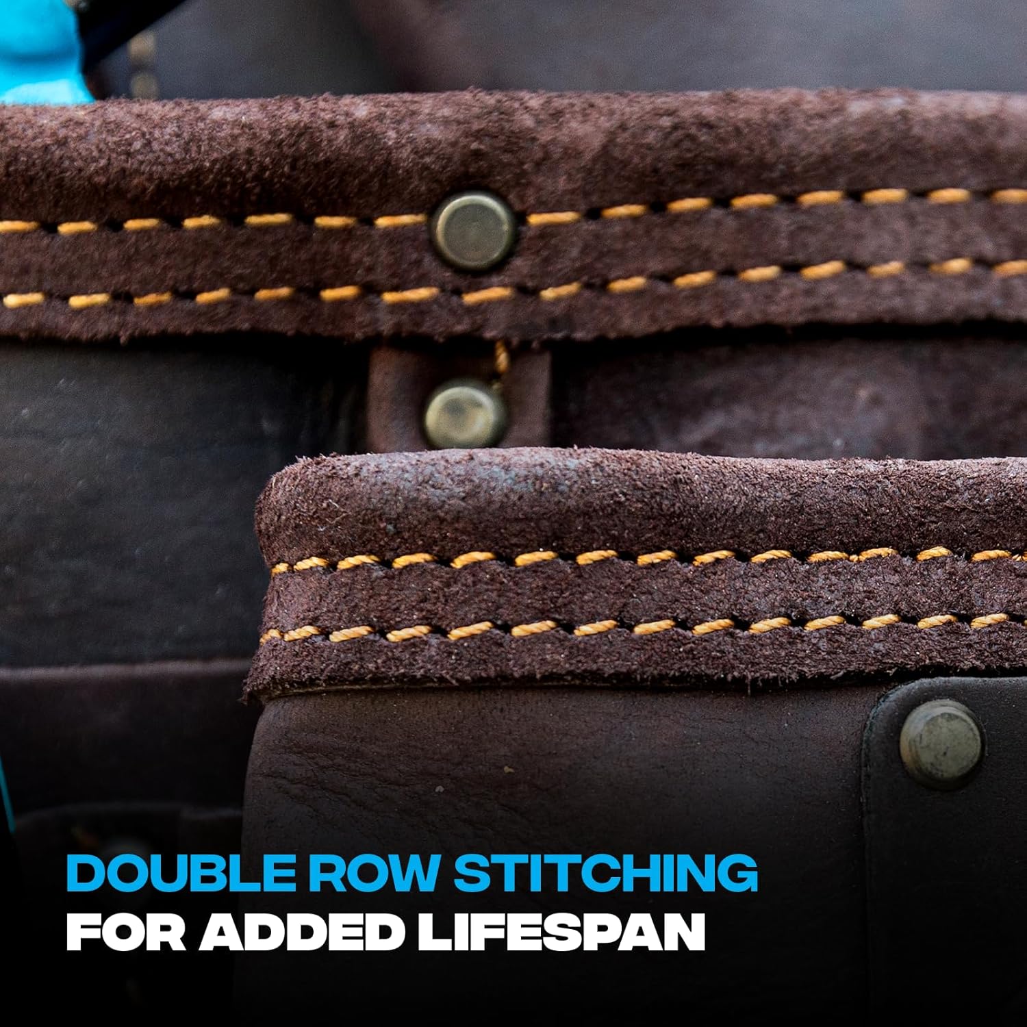 Ox Pro Full Grain Leather Tool Pouches - Made with Double Stitching and Rivet Reinforced Pockets - Image 4