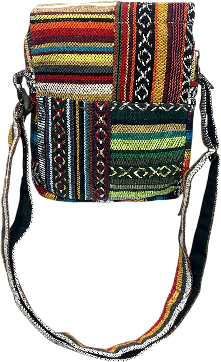 Handmade Hemp Crossbody Passport Messenger Bag – Tie-Dye Bohemian Travel Accessory with Adjustable Shoulder Strap