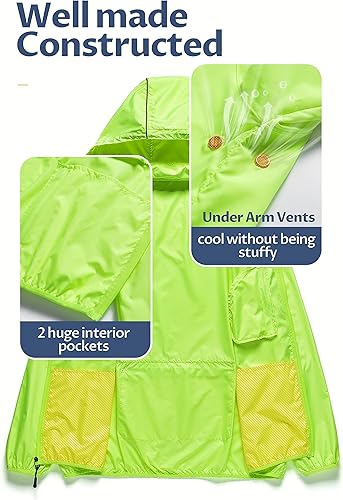 Miniatura 3 de CREATMO US Chaqueta impermeable plegable para hombre con capucha extraíble