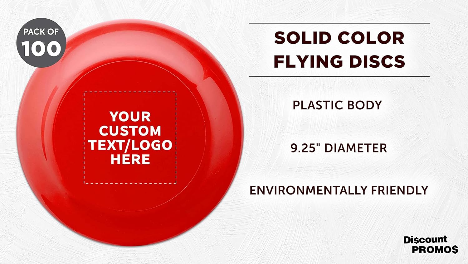 DISCOUNT PROMOS Frisbee Flying Discs in Bulk, 9.25 in. Fun Family Beach Game