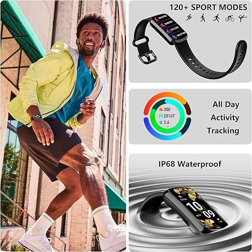 Miniatura 4 de Rastreador de actividad física, reloj inteligente con frecuencia cardíaca 247, monitor de actividad con monitor de presión arterial y oxígeno en