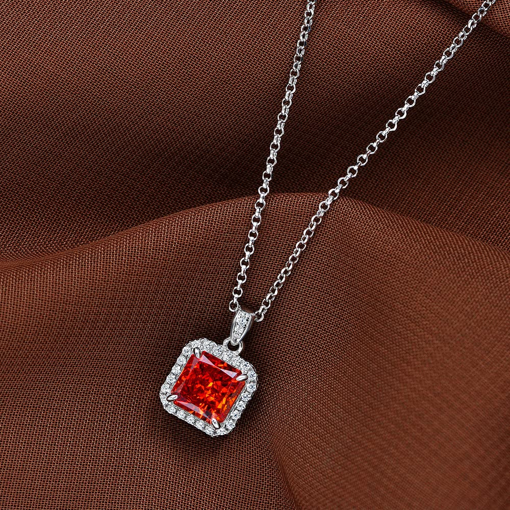 Pendentif en argent 925 véritable moissanite rubis 7 couleurs - 2