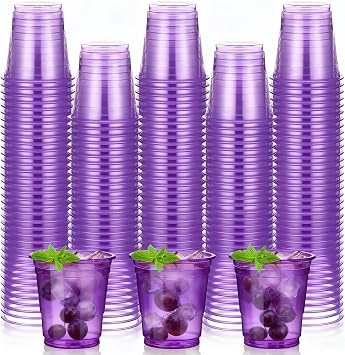 LemonRoad 120 Pack 2 oz Plastic Shot Glasses Graduation Disposable Mini Drinking Cups Bulk for Wedding Parties Picnics Cocktails Events Celebrations FavorsPurple