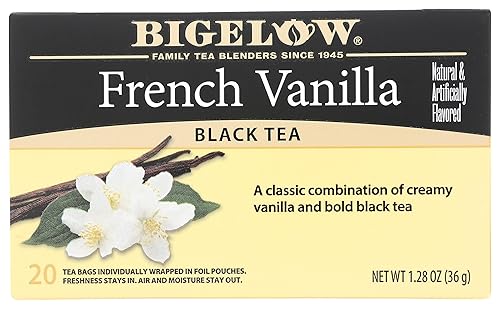 Miniatura 313 de Bigelow Vanilla Chai Black Tea, caja de 20 sobres (paquete de 6), té negro con cafeína, 120 bolsas de té en total