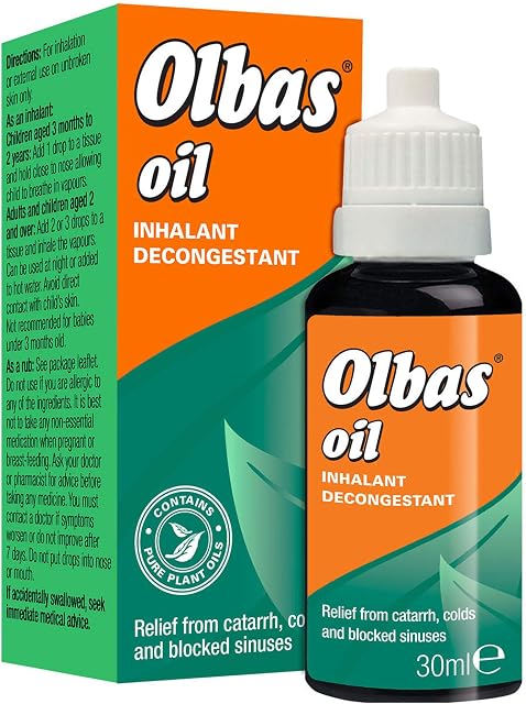 Olbas Oil 30ml - Inhalant Decongestant Oil - Relief from Catarrh, Colds & Blocked Sinuses