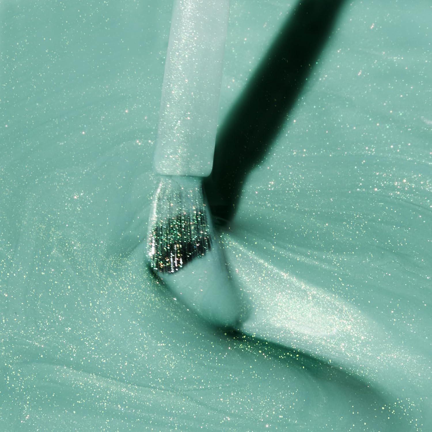 Dazzle Dry Nail Lacquer (Step 3) - In Season - A seafoam green with a subtle gold and green shimmer. Semi-sheer shimmer. (0.5 fl oz)