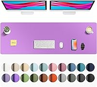 Vista 86 de Aothia Protector de escritorio de cuero, alfombrilla para ratón, alfombrilla de escritorio de oficina, secante de escritorio de cuero PU