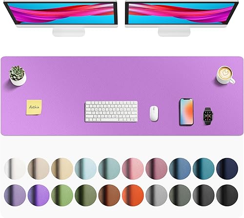 Miniatura 52 de Aothia - Protector de escritorio de cuero sintético, base para mouse, superficie antideslizante e impermeable para escribir y para laptop, para