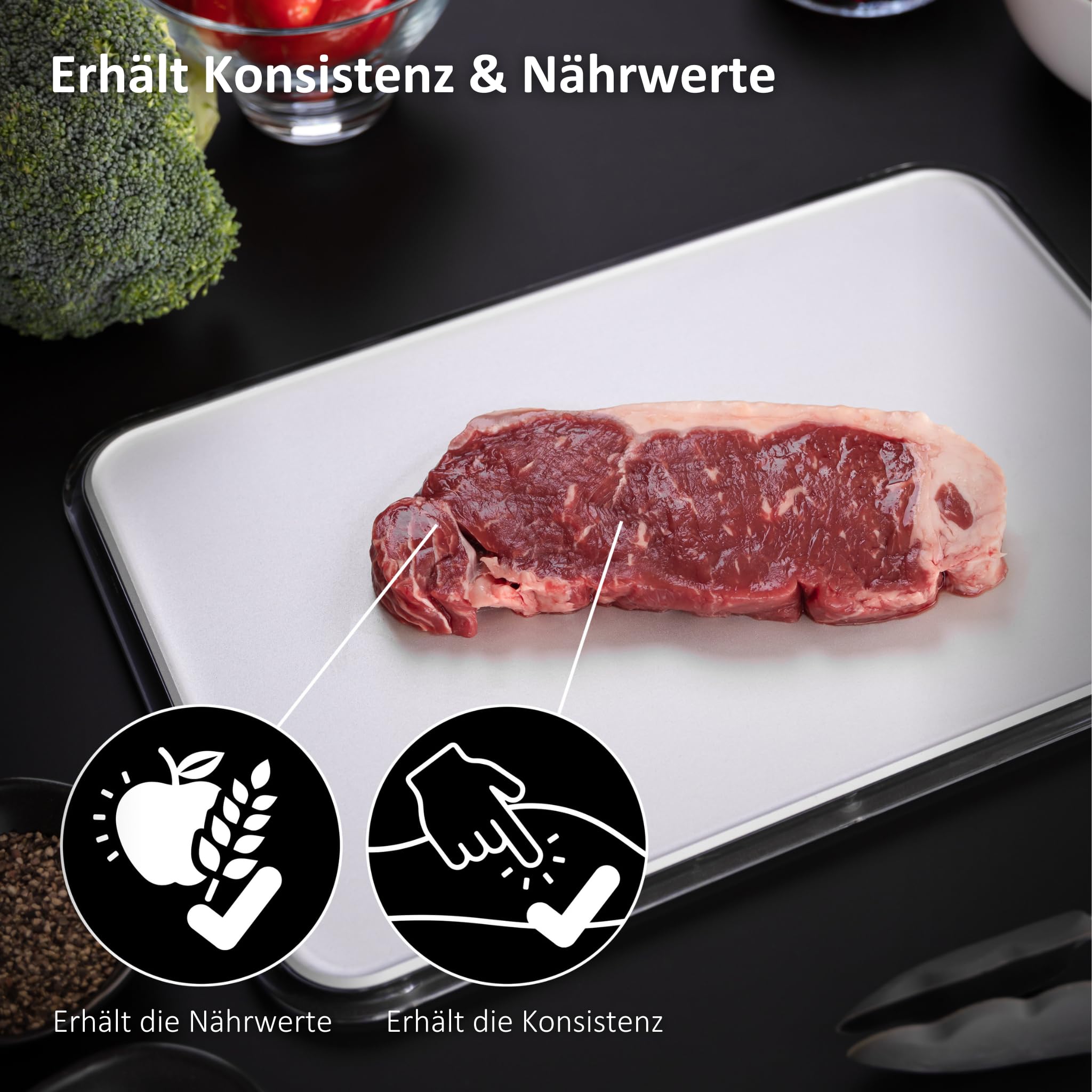 Haier Fresher Pad I Auftauplatte aus Aluminium für ultraschnelles Einfrieren & Auftauen I Auftaubrett mit antibakterieller ABT-Technologie I Schont Vitamine & Textur I Für Fleisch, Fisch & Gemüse
