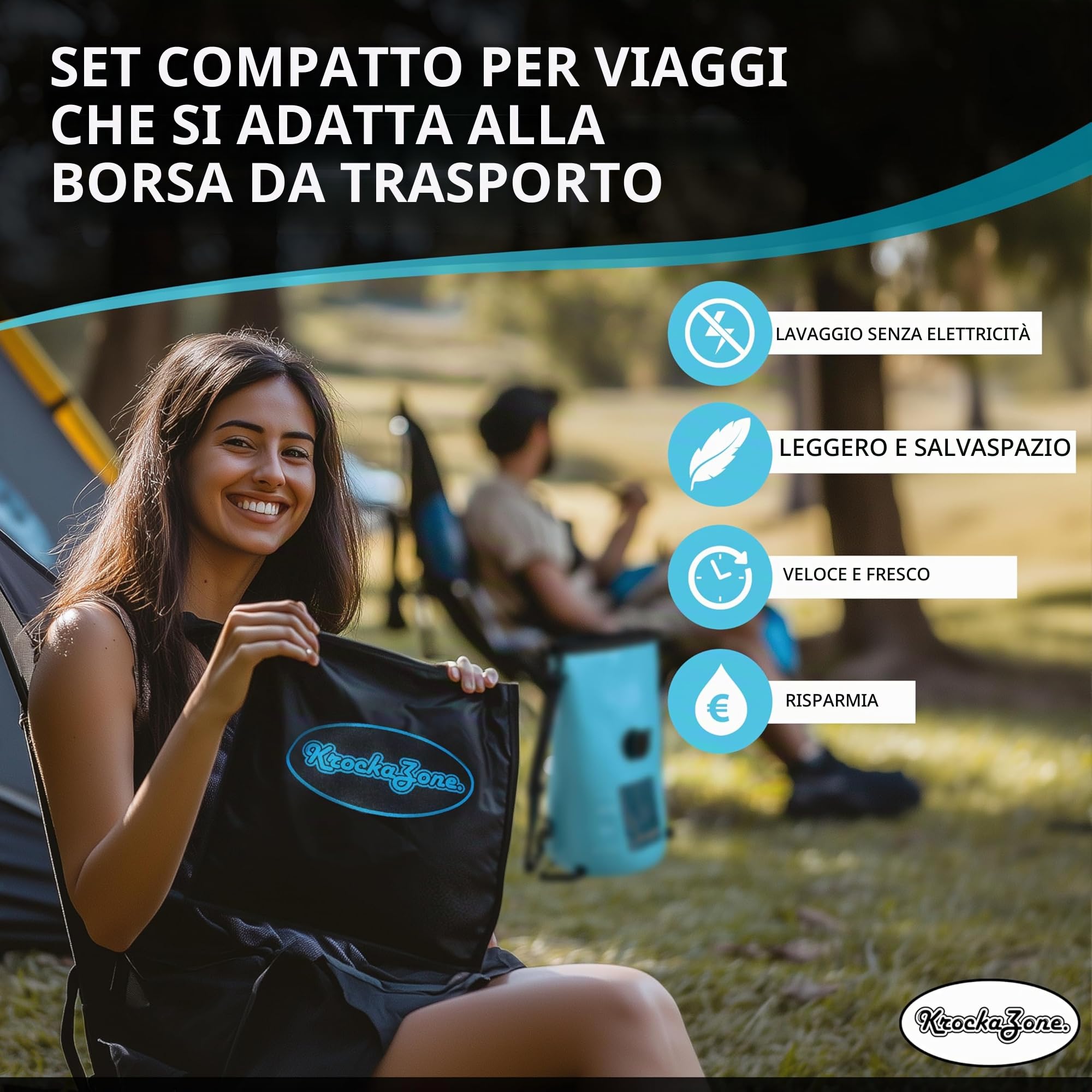 Lavatrice portatile senza corrente – Set pieghevole per lavabo, piccolo e leggero per il lavaggio a mano, lavatrice da viaggio, mini borsa per il lavaggio a mano, per campeggio, viaggi, vacanze
