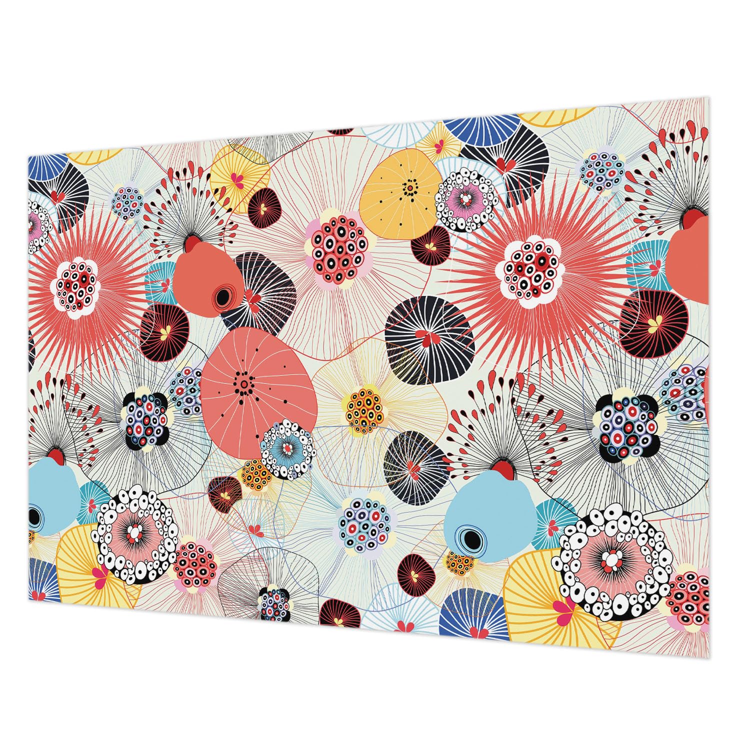 Papier peint fleurs colorées 312x219 cm facile à poser avec colle
