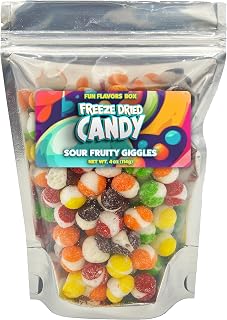 Freeze Dried Candy Sour Fruity Giggles Variety Pack – Crispy Treats – Space Theme Party Favor Gift Idea, 4 oz