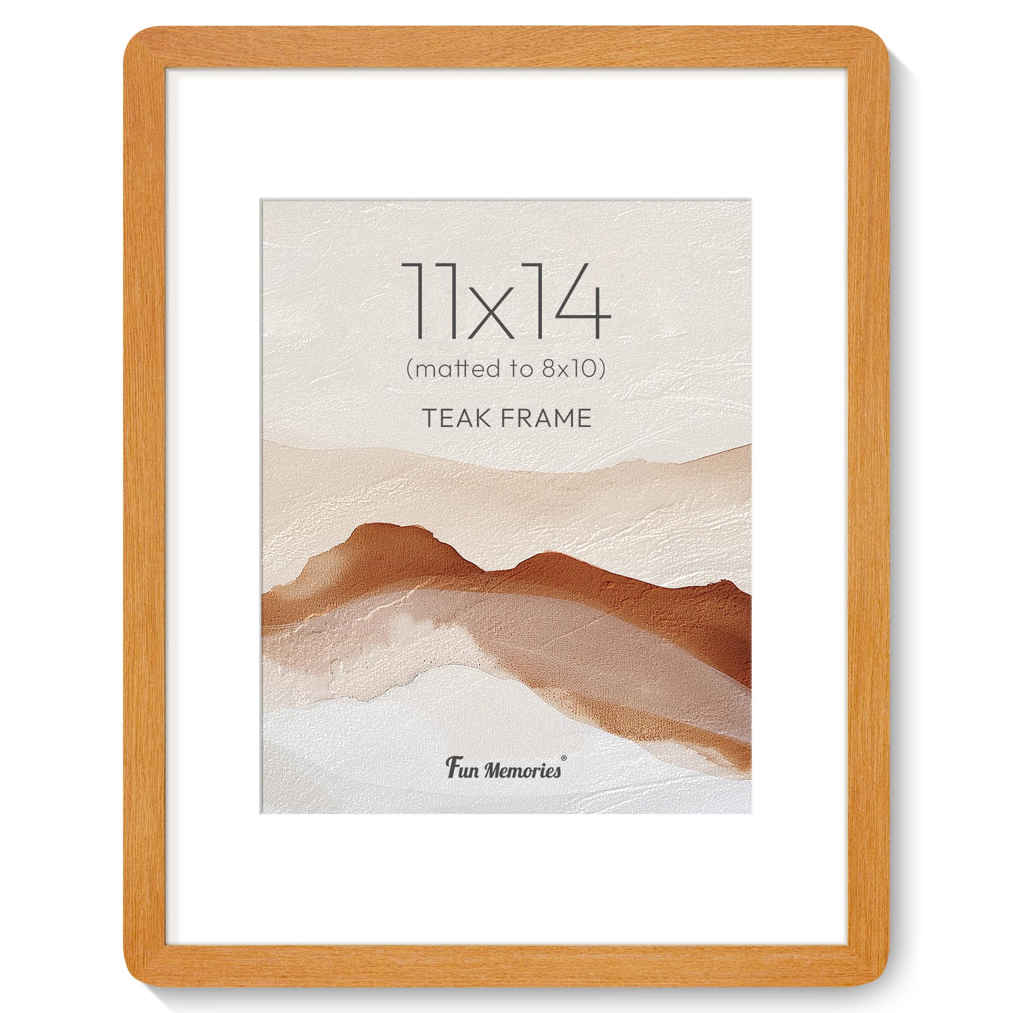 Passe-partout pour photo de 20,3 x 25,4 cm avec cadre bois teck contre jaunissement