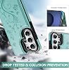 Korecase Funda tipo cartera para Samsung Galaxy S26 Ultra con relieve premium de mariposa y flor, ranuras para tarjetas de crédito, para Galaxy S26 Ultra con soporte, funda protectora a prueba de golpes para mujer - Verde menta 7