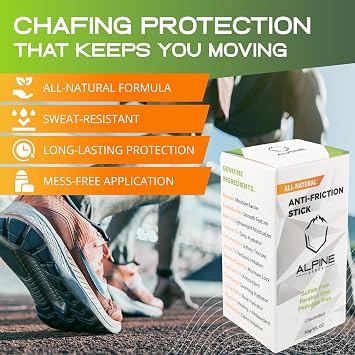 Anti Chafing Stick - Natural Unscented Chafe Balm - 30g / 1oz | Anti Friction Stick for Arm, Chest, Bra Line & Thigh - Shea Butter, Vitamin E, Coconut Oil - No Sulfate, Paraben & Phthalates