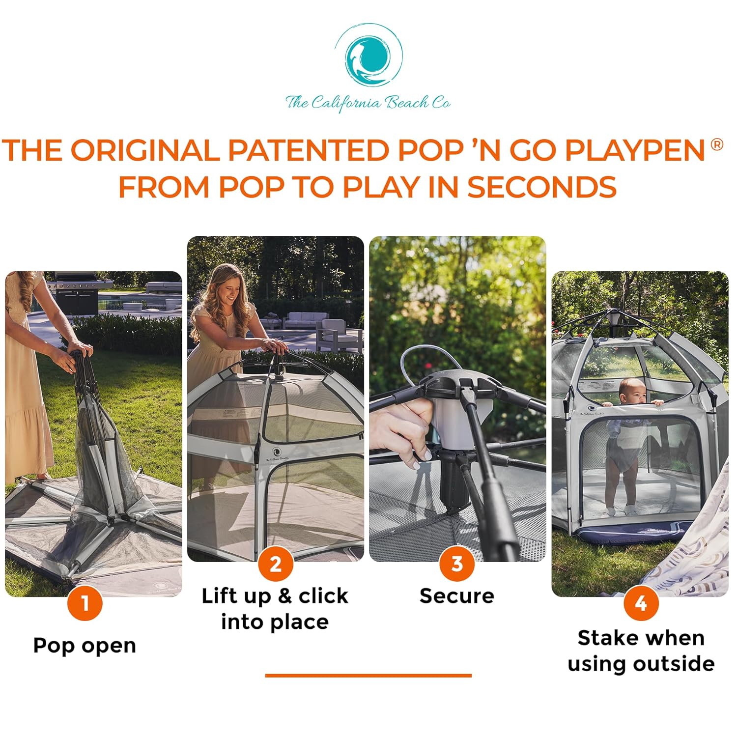 POP 'N GO PLAYPEN - Indoor & Outdoor Baby Playpen for Babies and Toddlers - Baby Beach Tent, Foldable, Portable W/Canopy, Travel Bag, & Mosquito Net - Pop Up Pack and Play Tent (Black) Charcoal Black