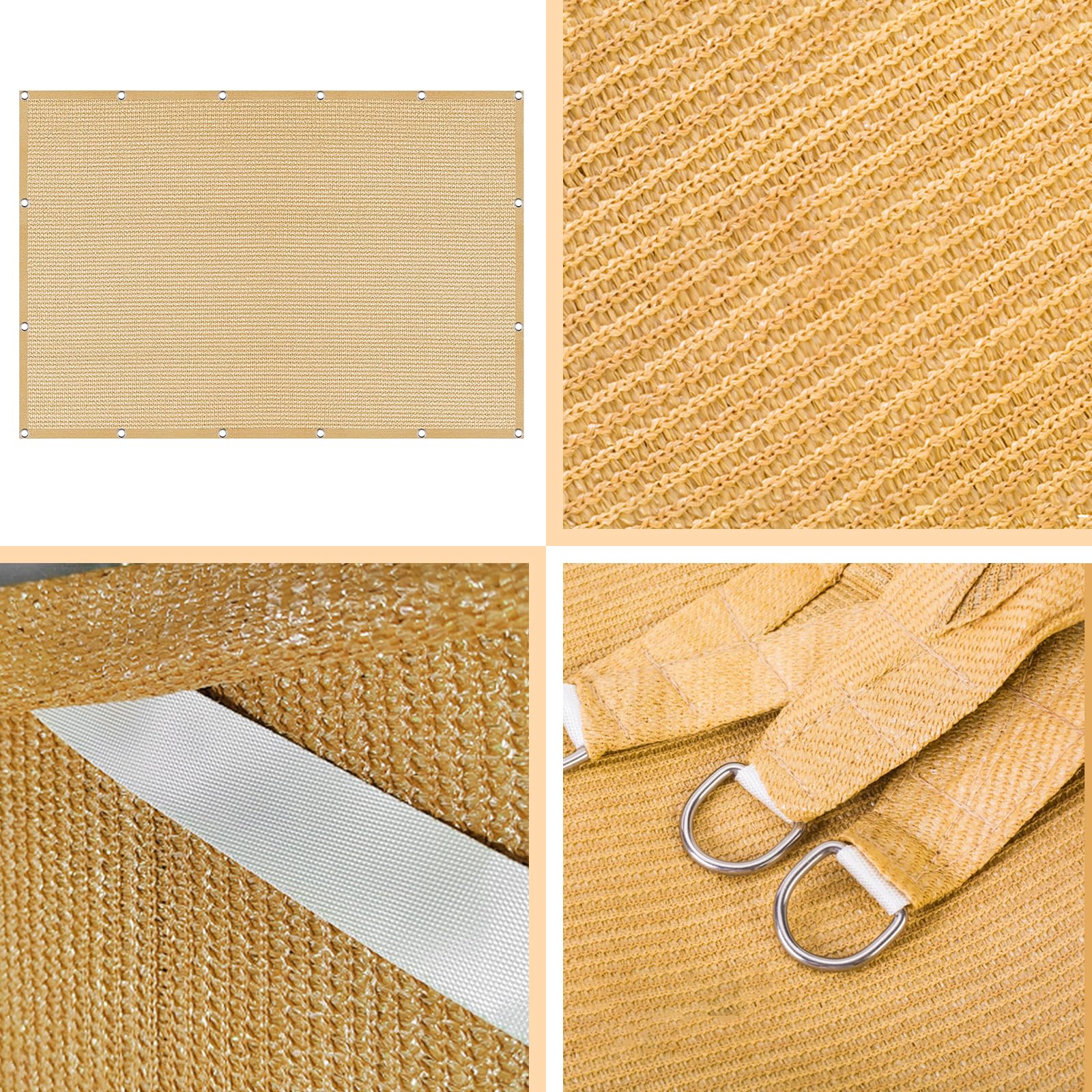 Red de malla para exteriores de 5 x 7 m, 90 % de protección UV, transpirable, resistente al viento, fácil de instalar, ideal para jardín, patio, Pera - Cubierta de jardín amarilla