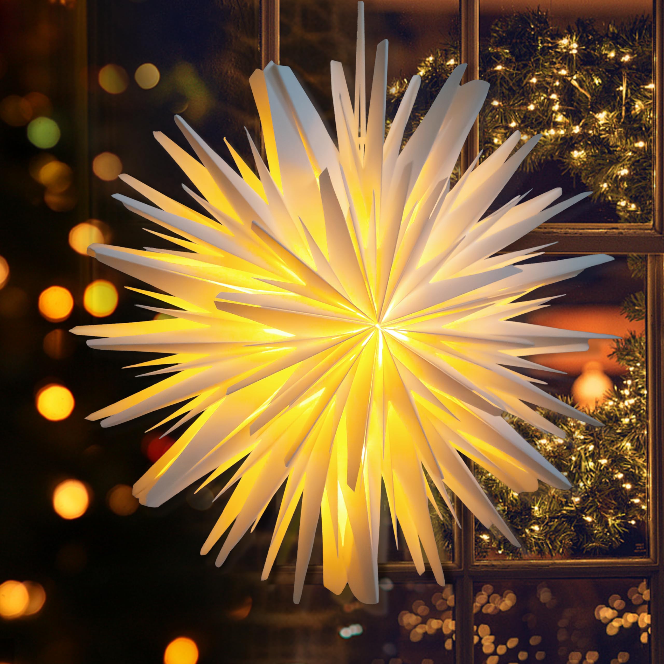 LED Leuchtstern Aus Acryl – 30 Cm, 20 Weiße LEDs, Für Fenster & Innenbereich, Weihnachtsdeko