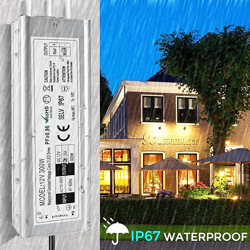 Vista 156 de Fuente de alimentación LED de 24 V 200 W, controlador LED IP67 impermeable, transformador de bajo voltaje de 110 V a CC de 24 voltios con enchufe