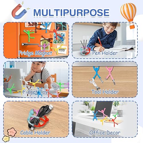 Miniatura 6 de 40 piezas imanes de nevera para hombre, coloridos magnéticos para hombre, juguetes magnéticos humanoides, juego de imanes para refrigerador, lindos