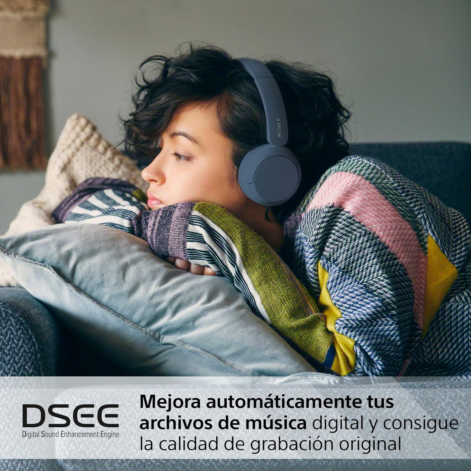 Sony WH-CH520 Auriculares de diadema inalámbricos Bluetooth, diseño ligero, 50 h de batería, carga rápida, ecualizador, llamadas nítidas, iOS y Android – Azul 9