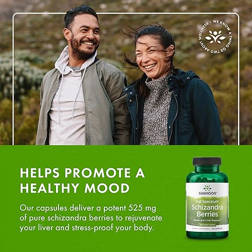 Miniatura 9 de Swanson Full Spectrum Schizandra Berries - Suplemento de hierbas que promueve el apoyo al estrés y la salud del hígado - Ayuda a facilitar el cuerpo