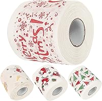 Vista 2 de Milisten 4 rollos de papel higiénico de Navidad, rollo de papel de servilleta de Navidad, papel de servilleta de Papá Noel, servilletas temáticas