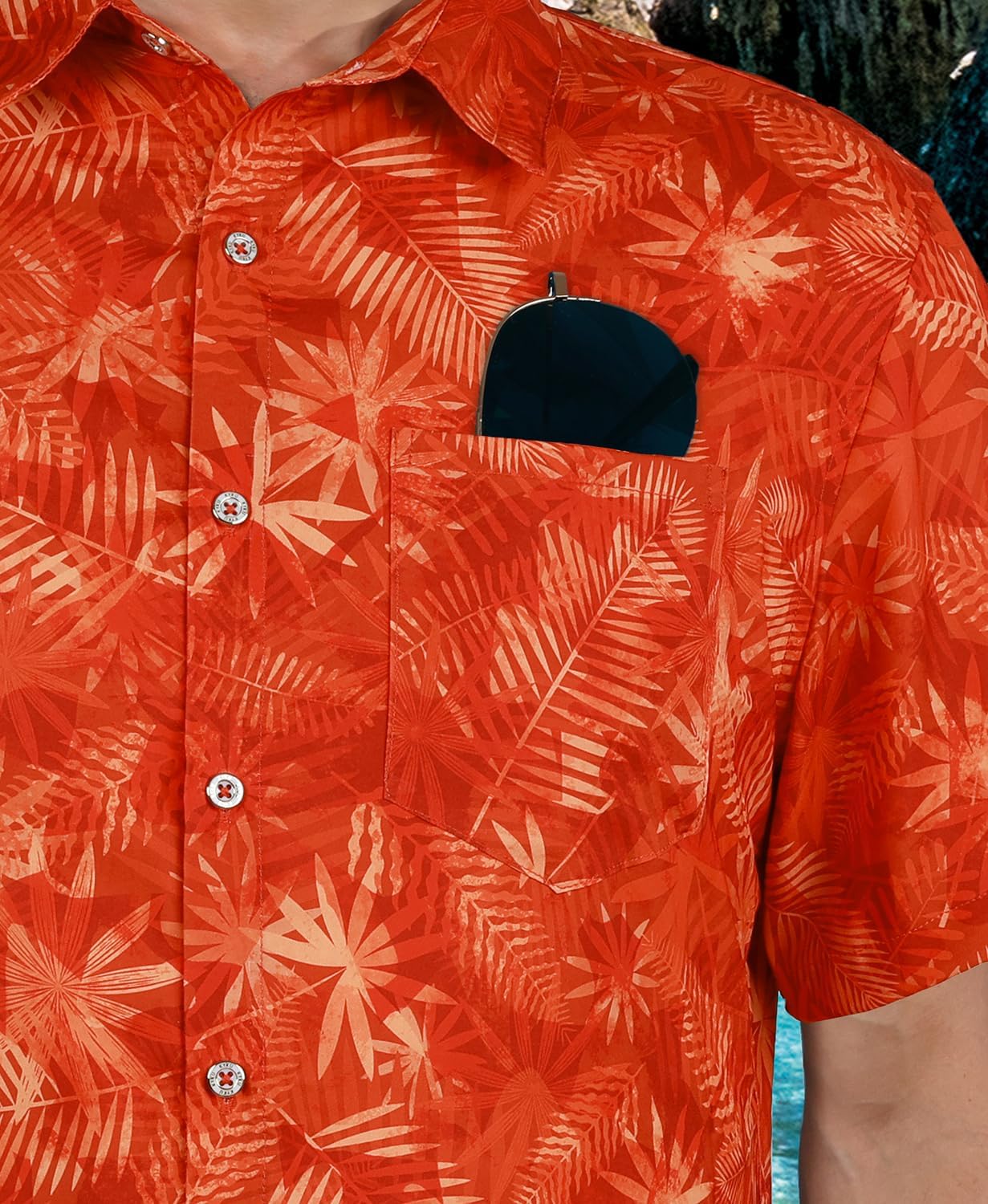 KYKU Men's Hawaiian Shirt Short Sleeve - Tropical Summer Beach Button Down Shirt with Pocket - Image 4