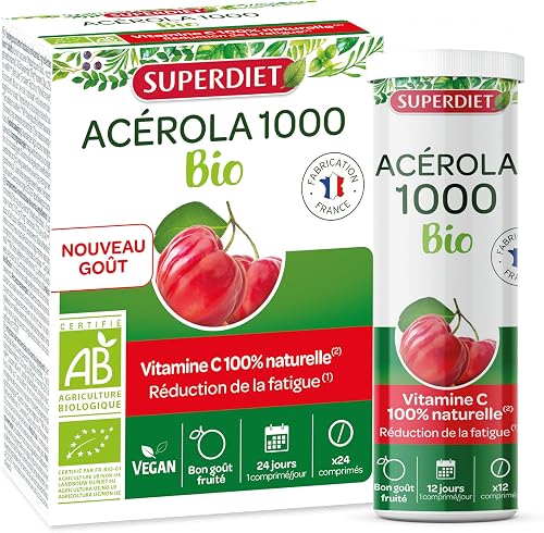 1000 BIO-Haute Concentration Vitamine C-Fatigue-Comprimé Acérola