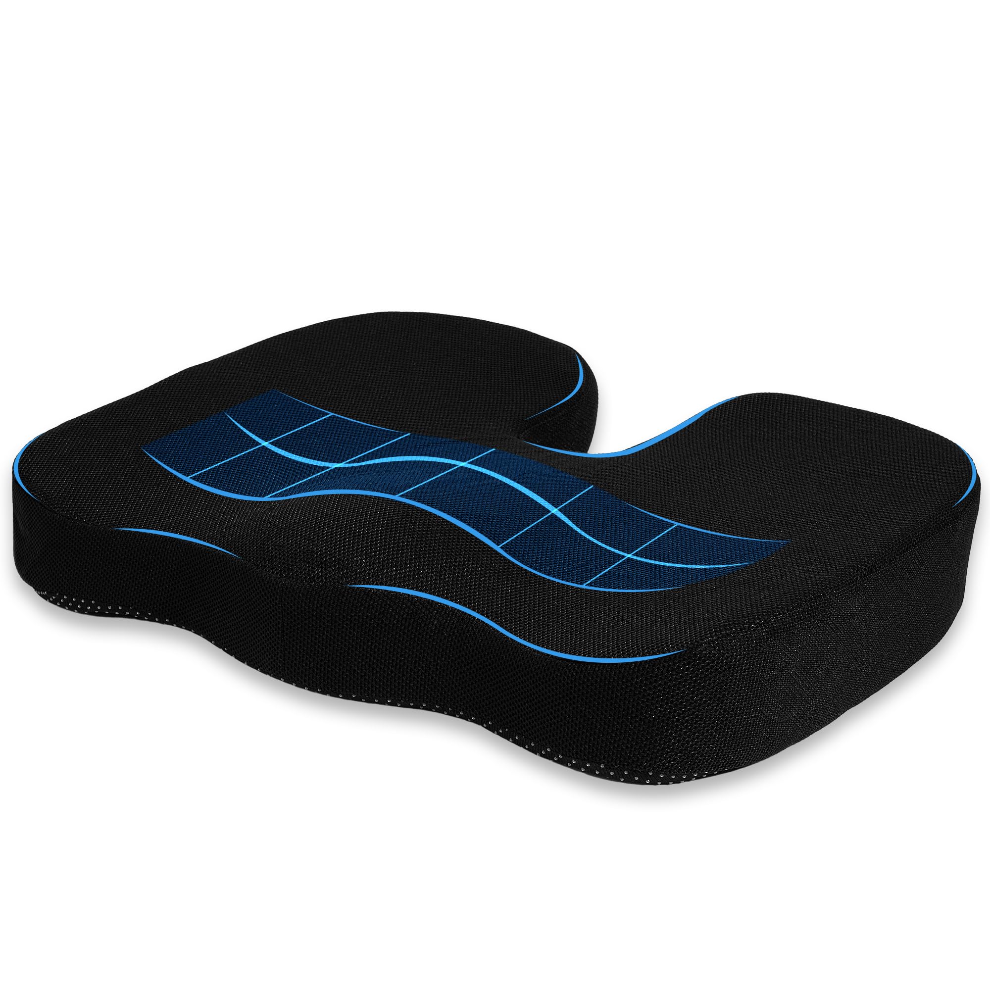 MORPAN Cojin coxis o cojin antiescaras también Utilizado como cojin Silla Oficina de Espuma viscoelástica, Incluyendo una Funda Extra para Mejorar su higiene. Ideal para tantas Horas Sentado.