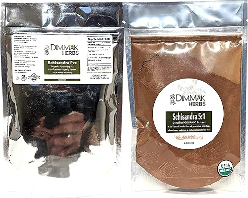 Miniatura 2 de Polvo de extracto orgánico de Schisandra 5:1 4oz | Schizandra Berry/Wu Wei Zi/Schisandra Chinesis para uso en agua, té o batido 4oz/112g por Dimmak