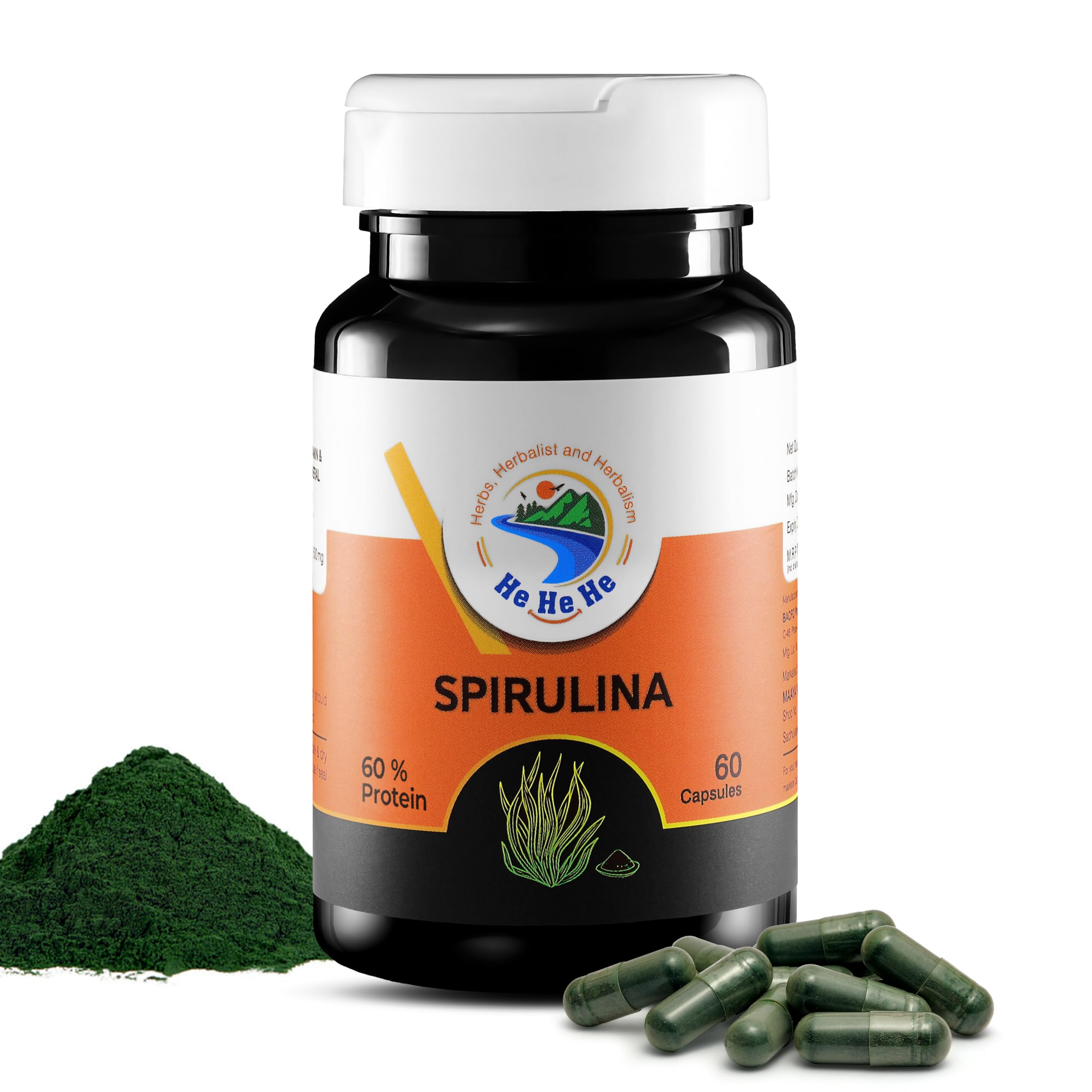 Spirulina Superfood Supplement Capsules - 60 Capsules, 60% Protein Content, Plant-Based Protein Powder for Good Health, Daily Greens, Immune Support, and Nutrient-Rich Diet (B0BZQ77C6J) Amazon Price History, Amazon Price Tracker