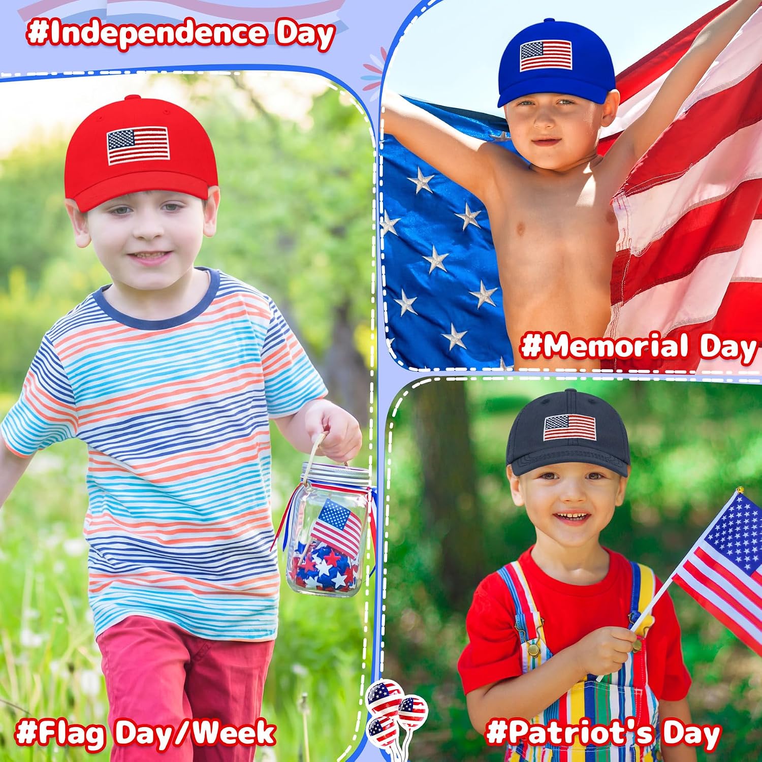 Baby Baseball Cap Toddler Baseball Hat American Flag Hat Infant Hat Baby Ball Cap Kids Baeball Hat Toddler Trucker Hat image 3