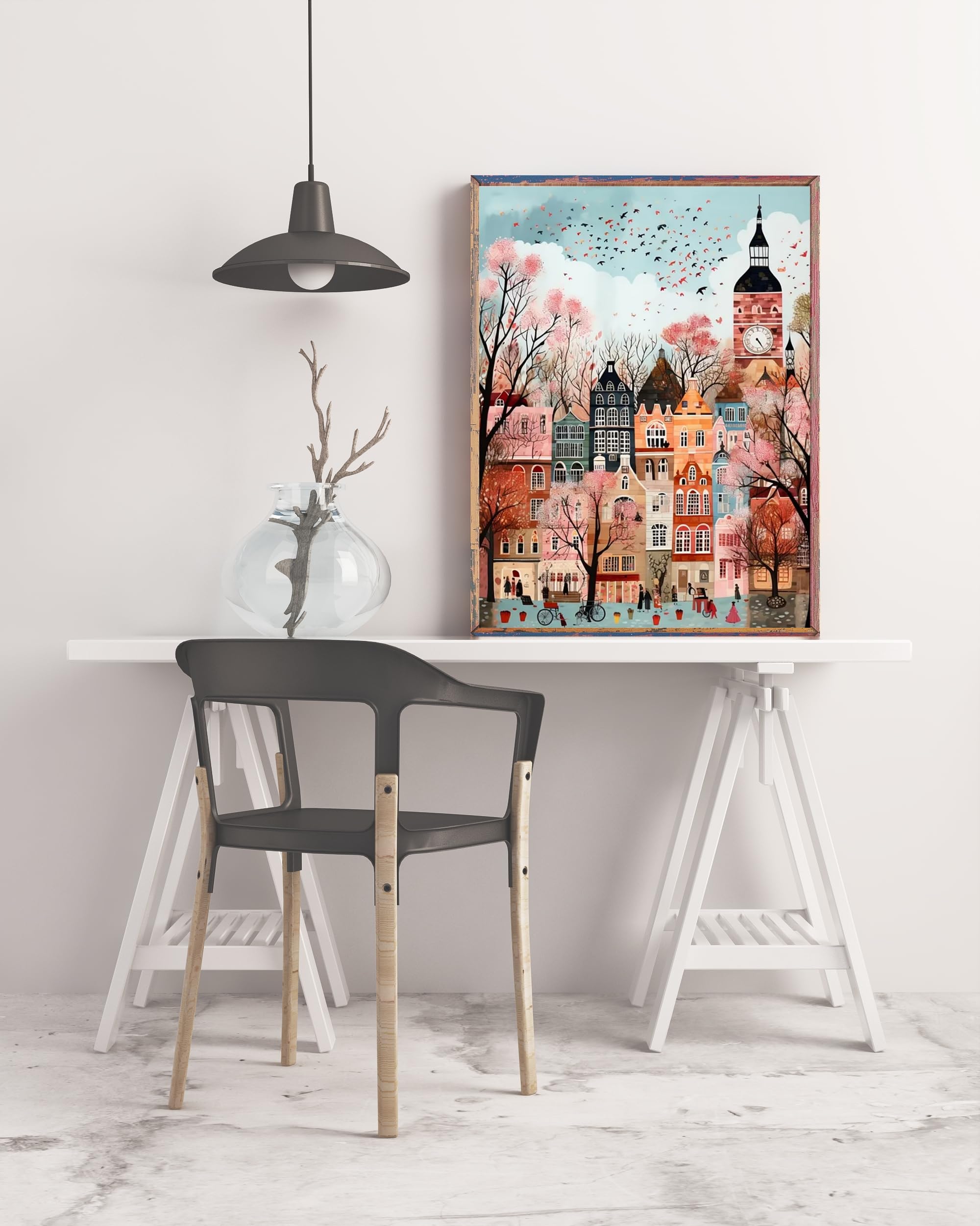 London Streets - Kits de pintura de diamantes 5D para adultos, kits de arte de diamantes para principiantes, kits de arte de gemas para decoración de pared del hogar, 11.8 x 15.7 pulgadas