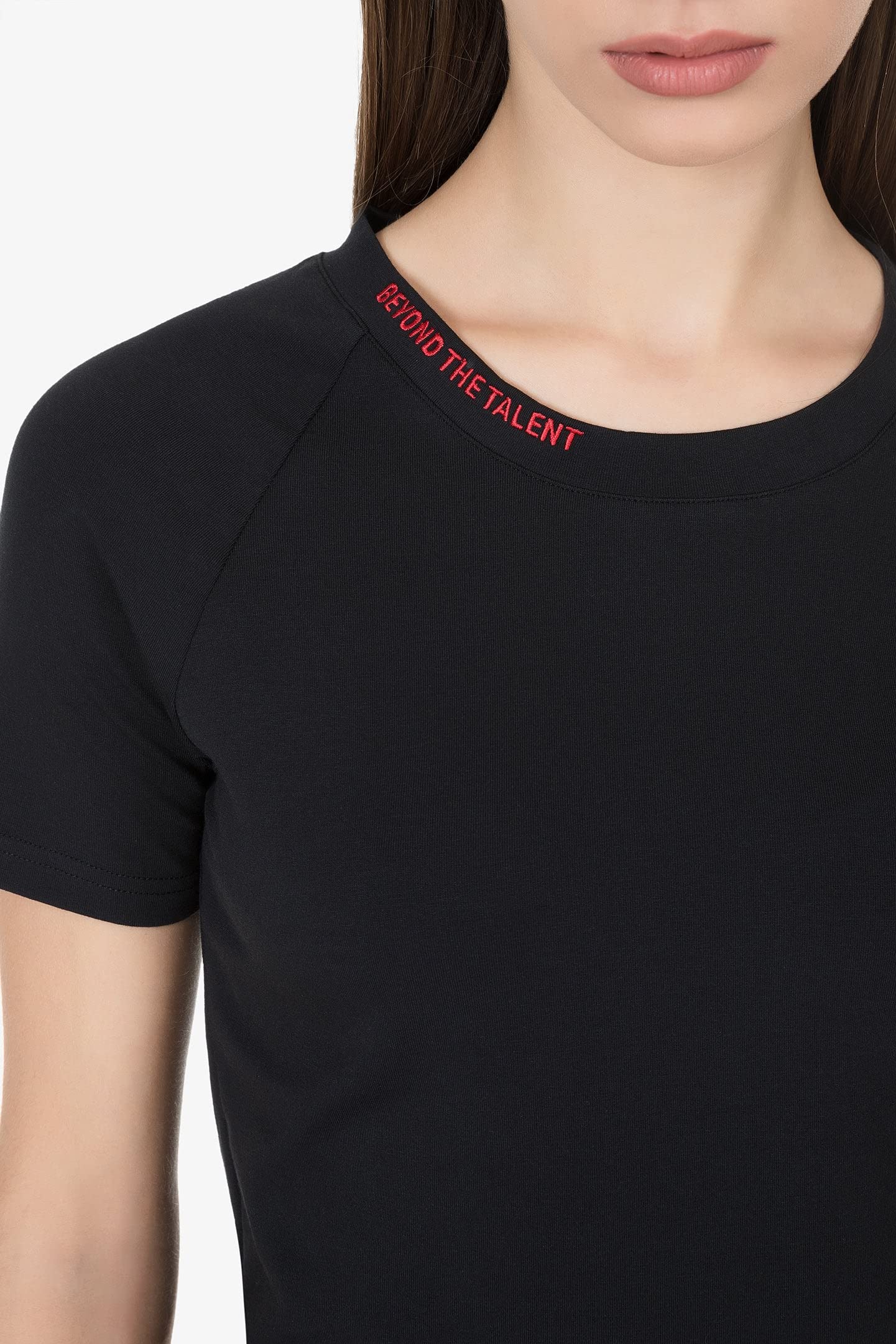 VR 46 Women's Cropped Row Vr46 Riders Academy T-Shirts, Black, XS - Image 4