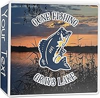 Vista 8 de Carpeta personalizada de 3 anillas Gone Fishing - 1 pulgada