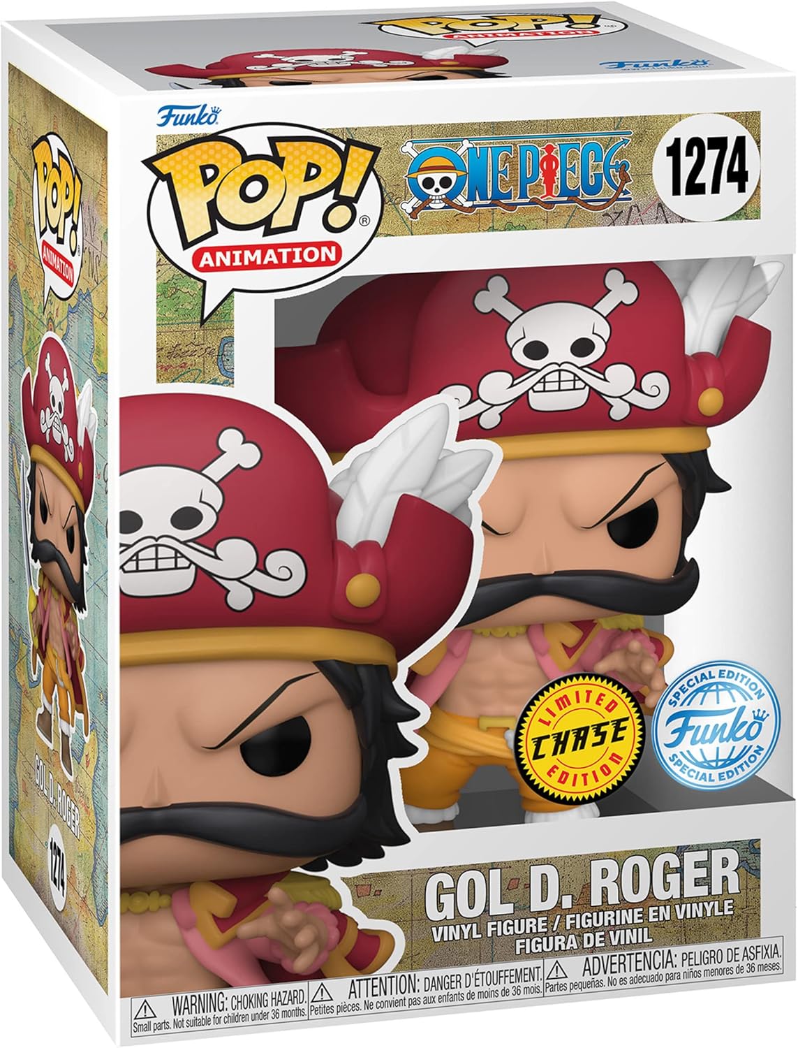 Funko Pop! Animation: One Piece - GOL D. Roger Chase Version Vinyl Multicolor Exclusive Figure (Chase)