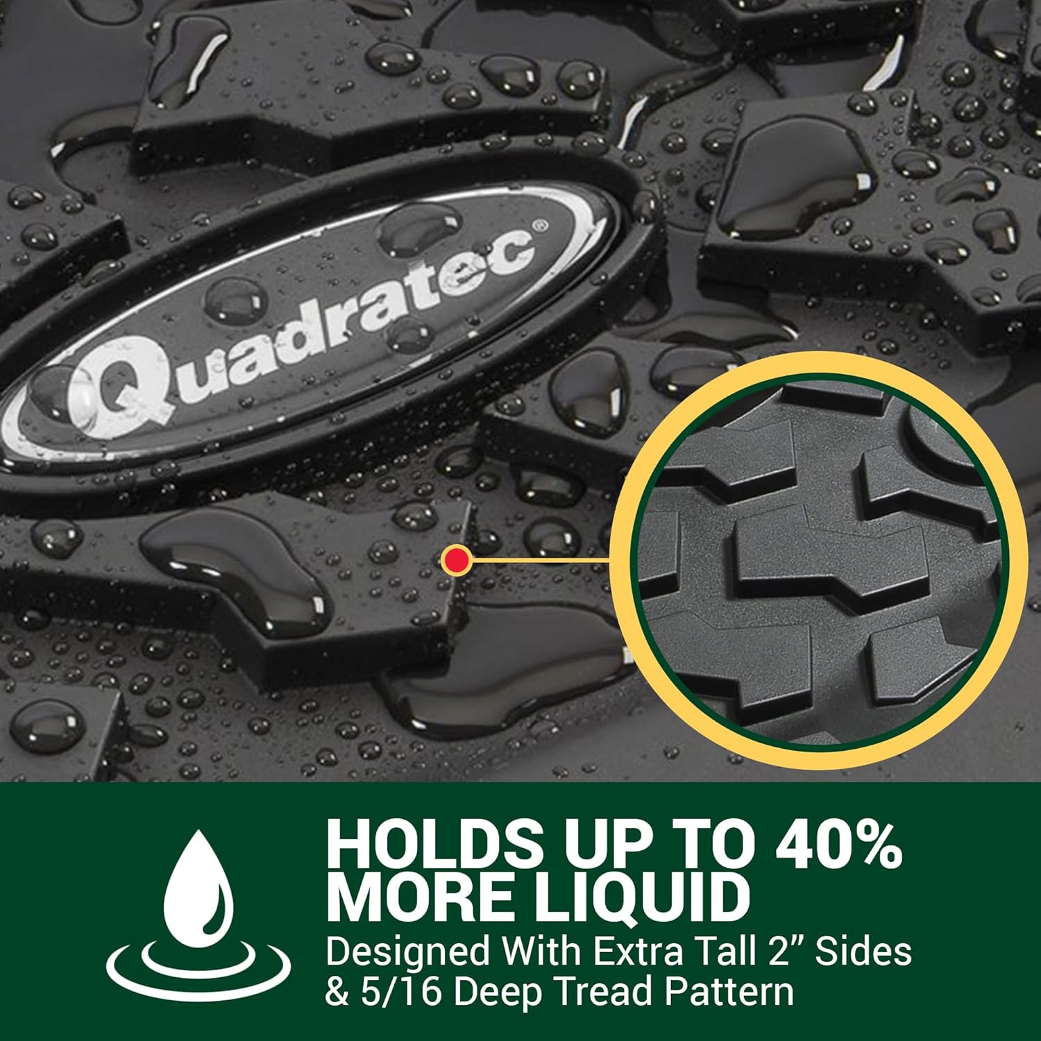 Quadratec Ultimate All Weather Cargo Liner - Fits Jeep Wrangler JL 4-Door Unlimited 2018-2022 - Cloth Seats - Without Subwoofer - Extra Tall Sides - 5/16 Deep Tread Pattern - Won't Crack or Warp