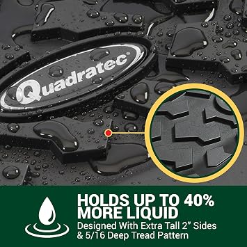 Quadratec Ultimate All Weather Cargo Liner - Fits Jeep Wrangler JL 4-Door Unlimited 2018-2022 - Leather Seats - Without Subwoofer - Extra Tall Sides - 5/16 Deep Tread Pattern - Won't Crack or Warp