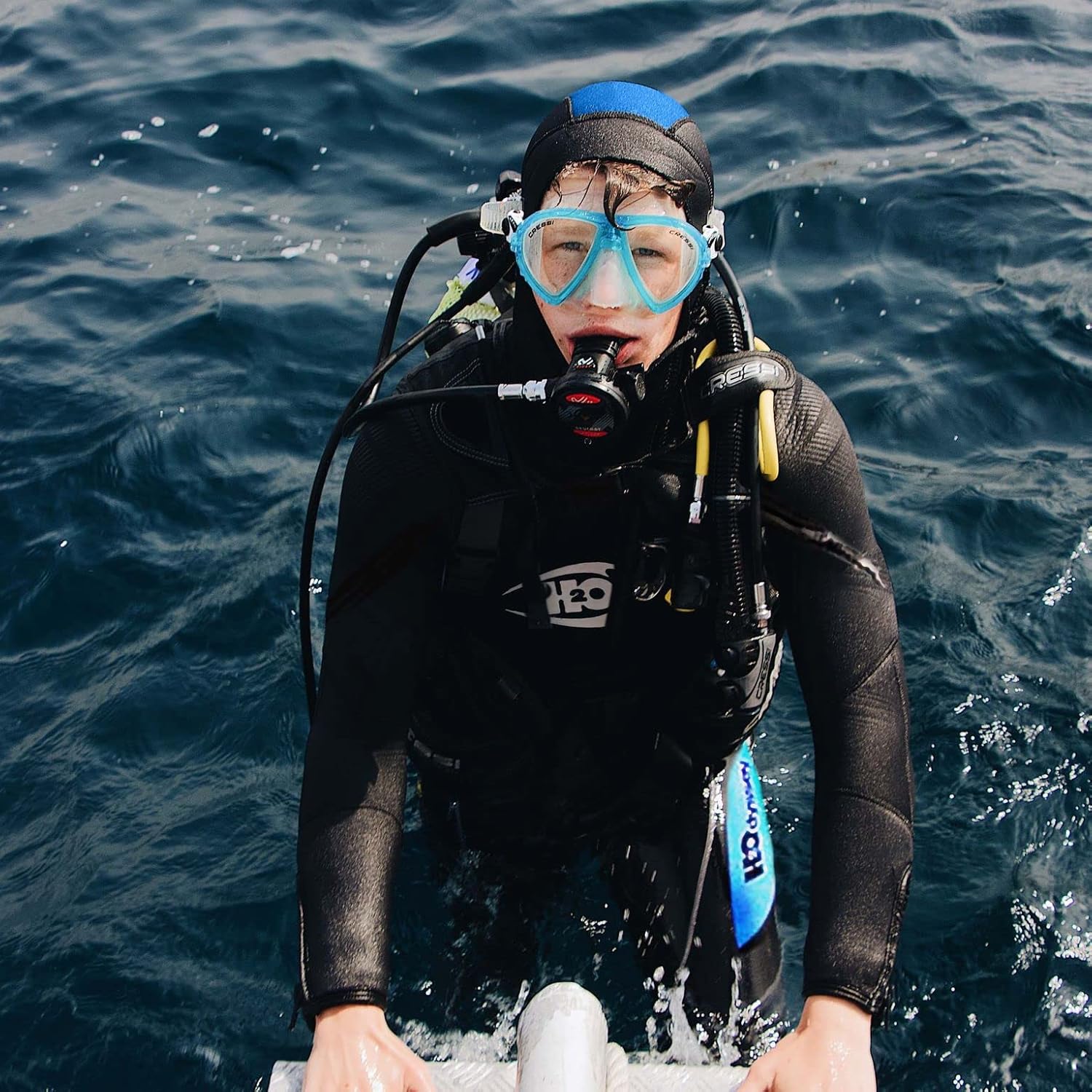 H2odyssey Coronado Mens Hooded Wet Suit - 7mm Neoprene Mens Suit for Scuba Diving - Front Zip Wetsuit for Men