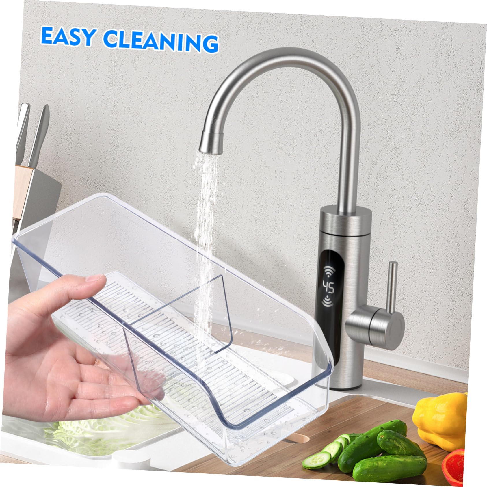 PRETYZOOM Tea Packet Holder Tea Bag Box Divided Compartments Compact Storage Organizer for Kitchen Office Plastic