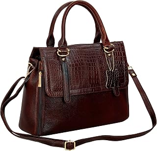 RICHSIGN LEATHER ACCESSORIES Full-Grain Natural Leather Top-Handle satchel Tote Ladies Handbags & Shoulder Sling Bags For ... Price In India
