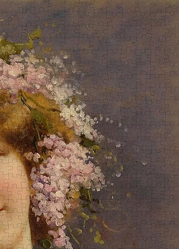 Miniatura 5 de 1000 piezas - Pintura del museo - Rompecabezas - Chica con lilas  por Achille BeltramEstudiar bellas artes como tú rompecabezas  Marco digno