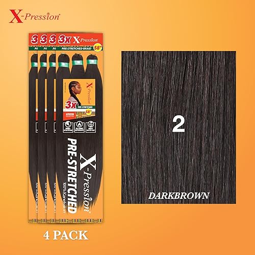 Vista 42 de Sensationnel X-Pression - Trenza sintética – Preestirada, 3 piezas de 58 pulgadas (350)