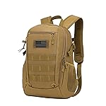 ArcEnCiel 20L Tactical Backpack MOLLE Daypack Gear Pack Camping Bag with PatchBrown