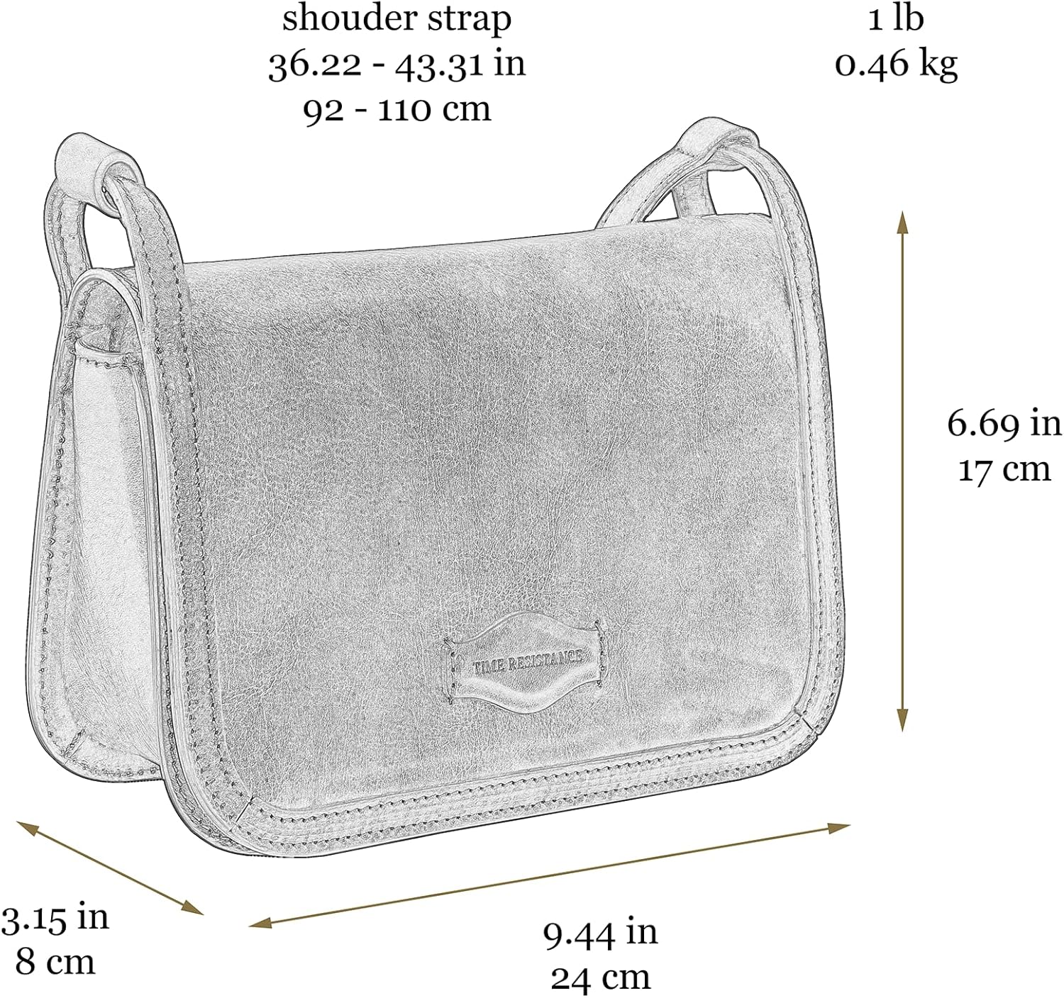 Time Resistance Leather Crossbody Bag – Messenger Bag with Magnetic Closure - Leather Handbag Purse for Women