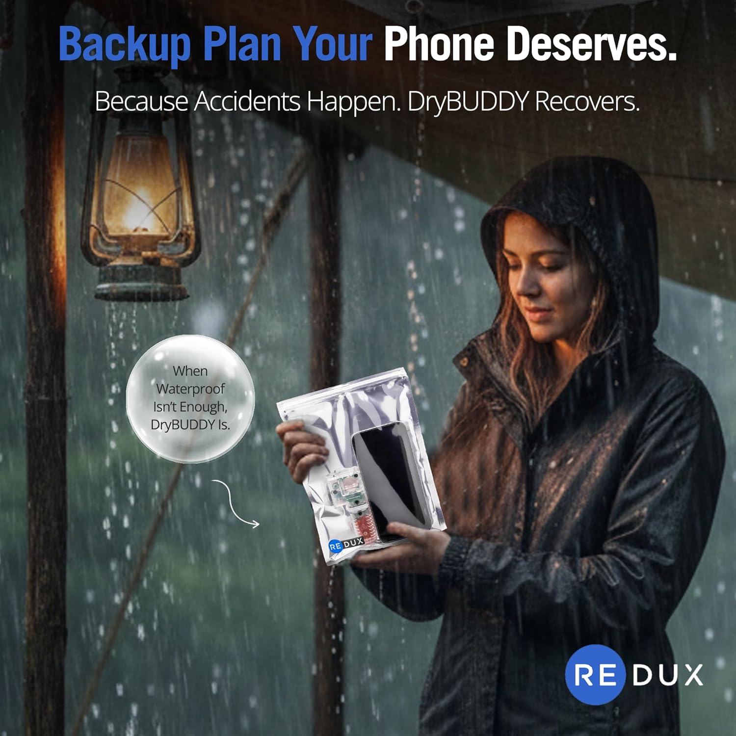 DryBUDDY Hearing Aid Dryer and Dehumidifier with Pouch - Mobile and Hearing Aid Desiccant Moisture Removal for Water Damage, Heat Free Drying for Cell Phones & Earbuds with Smart LED Indicators