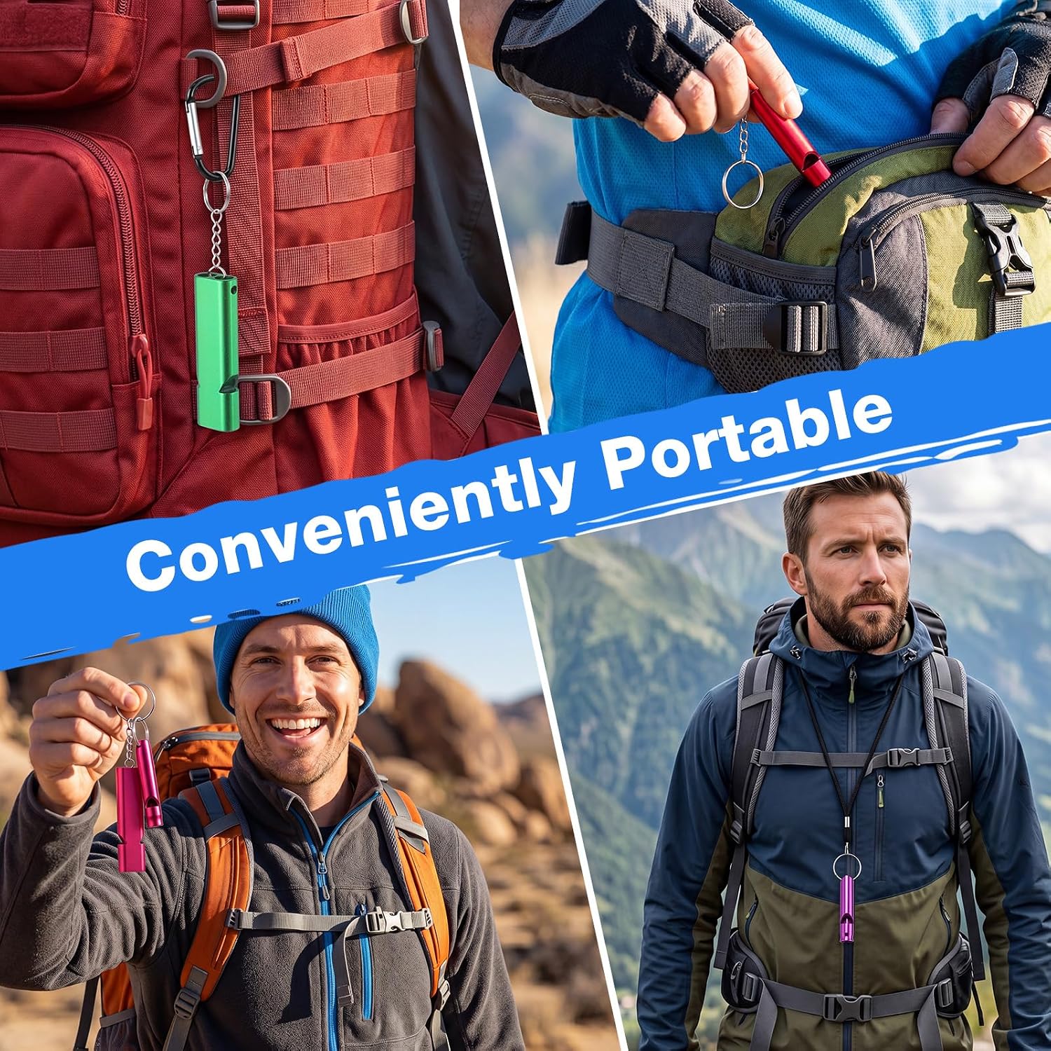 Tellegloww 90 PCS Emergency Whistle with Keychain Bulk, Aluminum Safety Survival Whistles with 45 Single & 45 Double Tube for Camping Hiking Boating Sports Referee Training Essentials