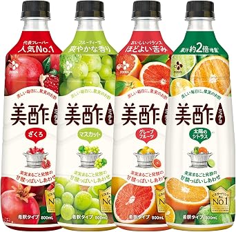 Beautiful Vinegar, Set of 4 Selectable Pomegranate, Muscat, Grapefruit, Sun Citrus, 27.6 fl oz 800 ml, Vinegar, Drink, Juice, Normal Temperature