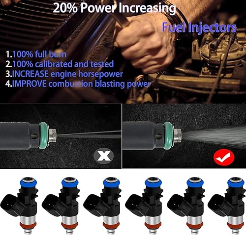 Miniatura 5 de 6 inyectores de combustible FJ1147 62410 para Jeep Grand Cherokee Wrangler, para-Ram ProMaster, para-Dodge Para-Chrysler 3.6L V6 2011-2019,